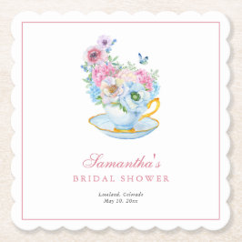 Porta-copo De Papel Chá de Bebê de Noiva com Aquarela