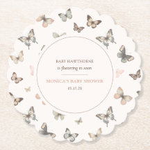 Chá de Bebê Minimalista Elegante com Borboleta em 