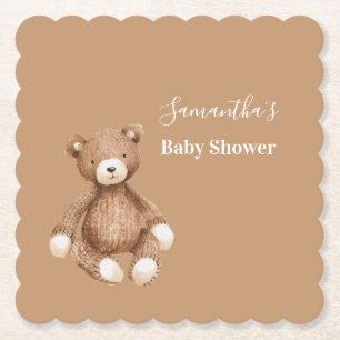 Porta-copo De Papel Chá de Bebê Urso Teddy Marrom Fofo
