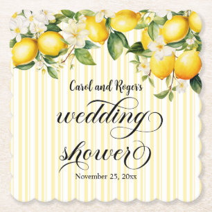 Porta-copo De Papel Chá de casamento de Verão do Lemon Branch Mediterr