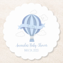 Chá de fraldas Blue Hot Air Balloon Boy