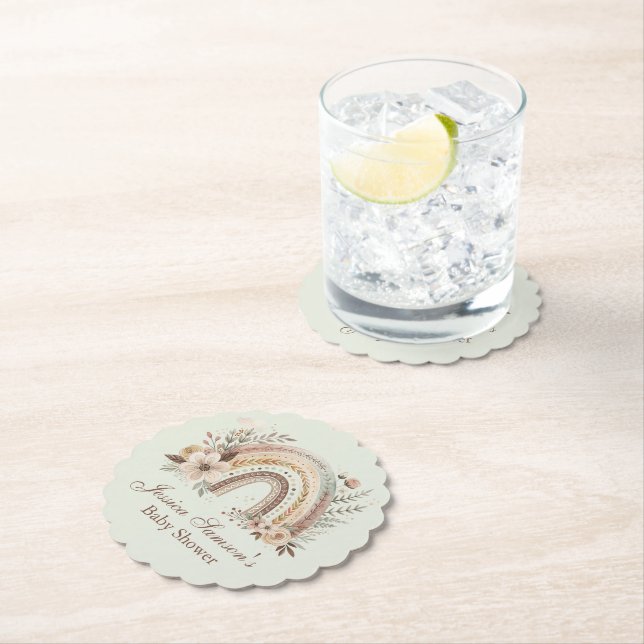 Porta-copo De Papel Chá de fraldas Boho Arco-Íris E Flores (Insitu)