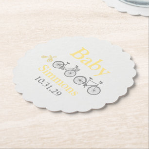 Porta-copo De Papel Chá de fraldas de Bicicleta Amarelo