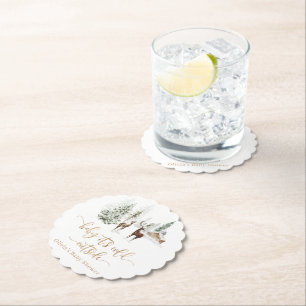 Porta-copo De Papel Chá de fraldas de inverno de veados florestais da