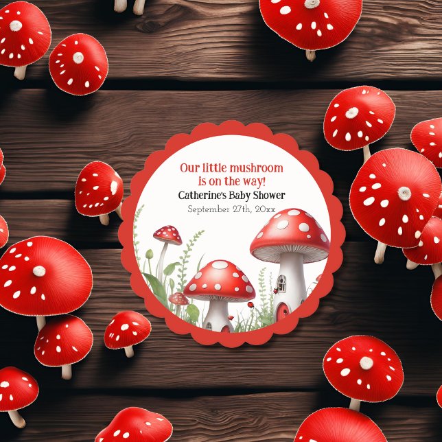 Porta-copo De Papel Chá de fraldas de Woodland Red Mushroom Fungi (Criador carregado)