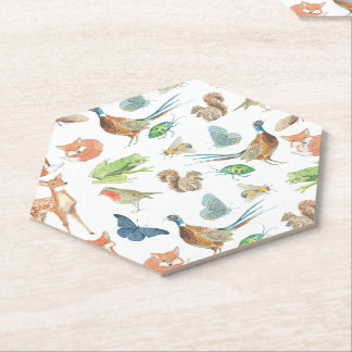 Porta-copo De Papel Chá de fraldas Forest Deer Fox Squirrel Quail Robi