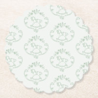 Chá de fraldas verde do Toile Sage, cavalo de bala