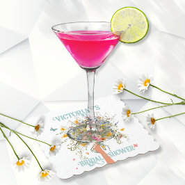 Porta-copo De Papel Chá de Noiva com Grande Buquê de Flores Silvestres