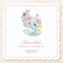 Chá de noiva com pintura aquarela