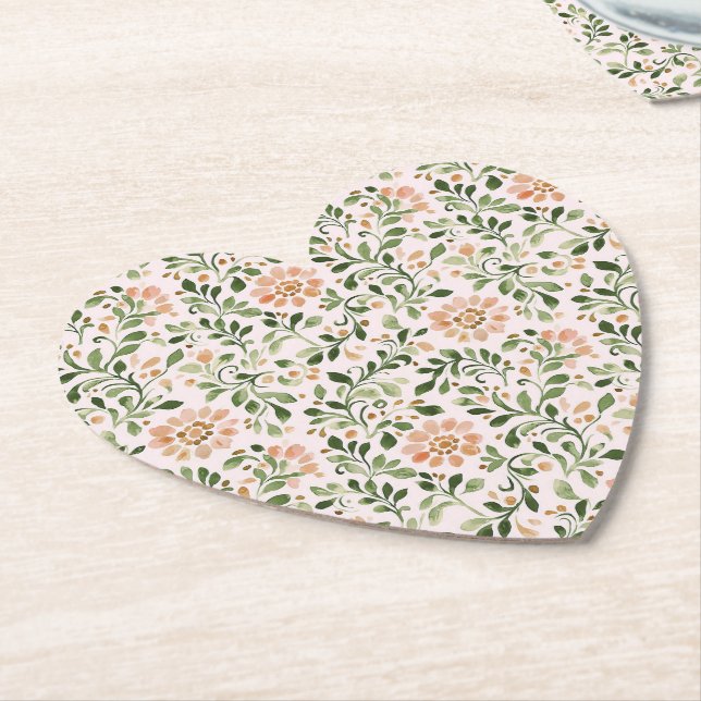 Porta-copo De Papel Chá de Noiva Floral Rosa Chic (Angular)
