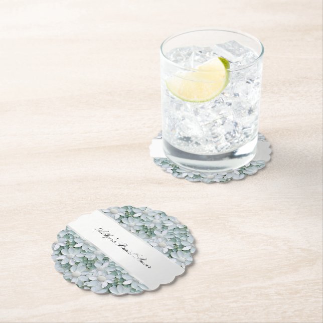 Porta-copo De Papel Chá de Noiva Flores de Lótus Branco (Insitu)