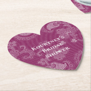 Porta-copo De Papel Chá de panela Floral de rendas brancas do vinho bo