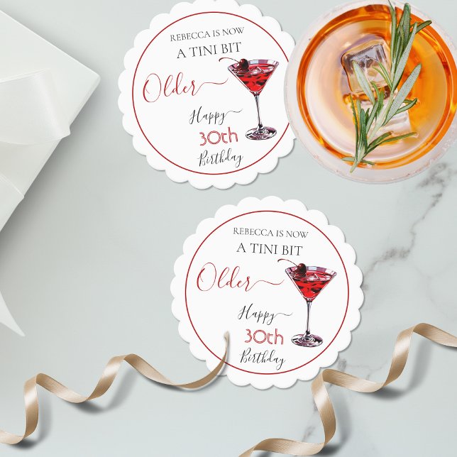Porta-copo De Papel Cherry cocktail A tini bit Older Birthday (Criador carregado)