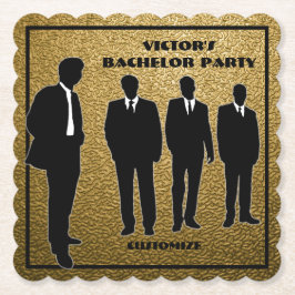 Porta-copo De Papel Chic Black & Dourado Bachelor Party