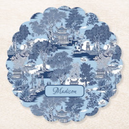 Porta-copo De Papel Chic Blue Willow chinoiserie cott