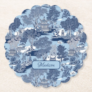 Porta-copo De Papel Chic Blue Willow chinoiserie cott
