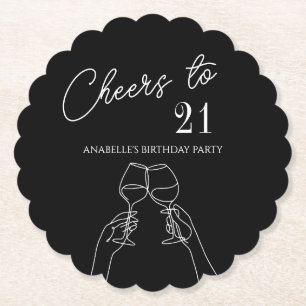 Porta-copo De Papel Chic modernos aplaude aniversário de 21 anos