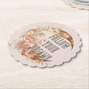 Porta-copo De Papel Chic Moldura Dourada Rosa Floral chá de noiva