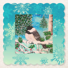 Porta-copo De Papel Chickadeter Plate de Natal