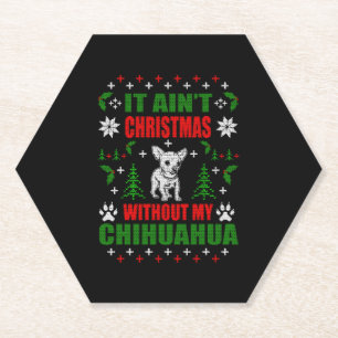 Porta-copo De Papel Chihuahua Ugly Christmas Sweater
