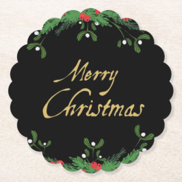 Porta-copo De Papel Christmas Frame Template Greeting Card 