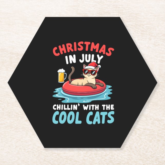 Porta-copo De Papel Christmas In July Daddy Mommy Chillin With The Sia (Frente)