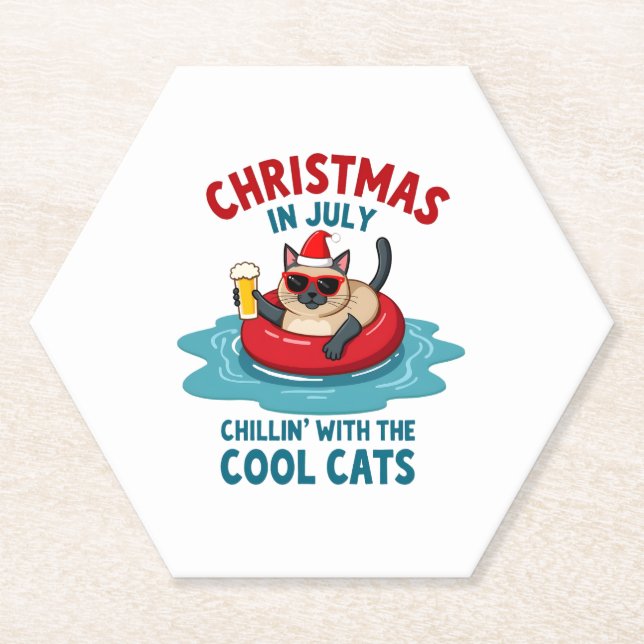 Porta-copo De Papel Christmas In July Daddy Mommy Chillin With The Sia (Frente)