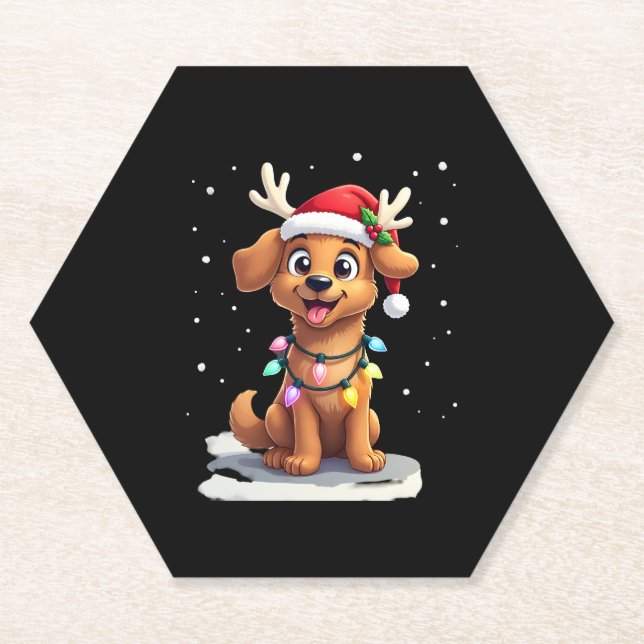 Porta-copo De Papel Christmas Lights Soft Coated Wheaten Terrier Dog T (Frente)