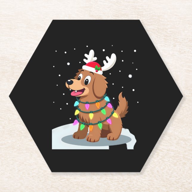 Porta-copo De Papel Christmas Lights Soft Coated Wheaten Terrier Dog T (Frente)
