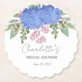 Porta-copo De Papel Chuva Azul Moderna  Chuveiro Floral Nupcial