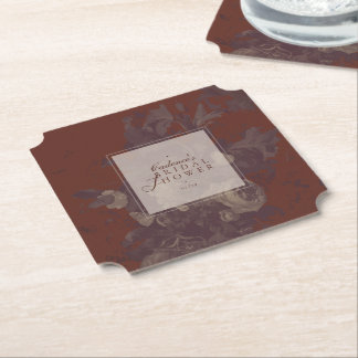 Porta-copo De Papel Chuva de Noiva Floral de Tijolo Rústico Elegante V