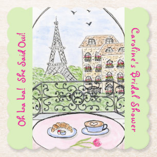 Porta-copo De Papel Chuva de Noiva Torre Eiffel de Paris Caprichosa