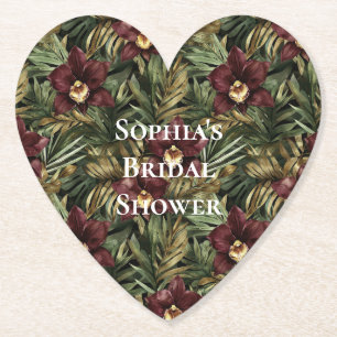 Porta-copo De Papel Chuva de Noiva Tropical Floral Orquídea Vermelha B