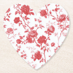 Porta-copo De Papel Chuva de Rosas Vermelhas Florais para Noiva