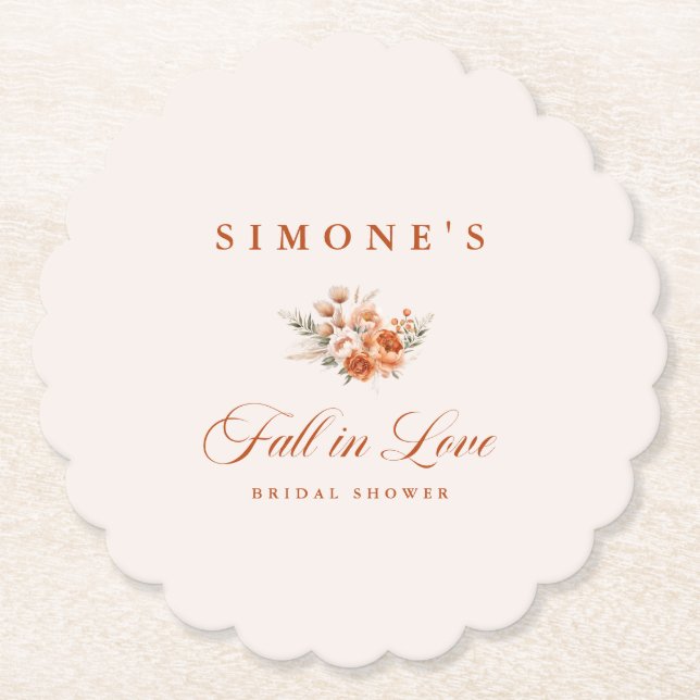 Porta-copo De Papel Chuva Floral Moderna de Outono no Chá de Noiva  (Frente)