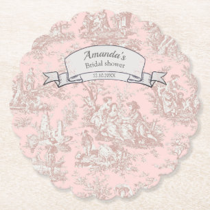 Porta-copo De Papel Chuveiro com estampa floral vintage em toile de Jo