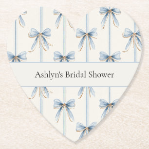 Porta-copo De Papel Chuveiro de Noiva Blue Bows Cream