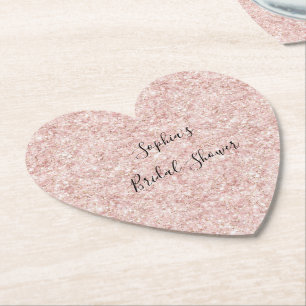 Porta-copo De Papel Chuveiro de Noiva Brilho Rosa Corado Brilhante