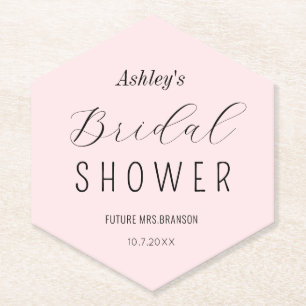 Porta-copo De Papel Chuveiro de Noiva Rosa Elegante