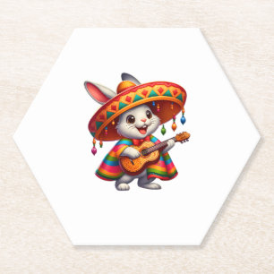 Porta-copo De Papel Cinco de Mayo Coelho Vestindo Sóbrero Mexicano