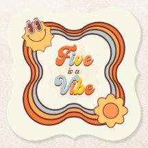 Cinco é um Aniversário de 5 anos Vibe Retro Arco-í