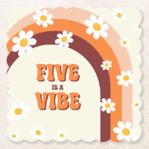 Cinco é um Vibe Retro Arco-íris Margarida 5º Anive