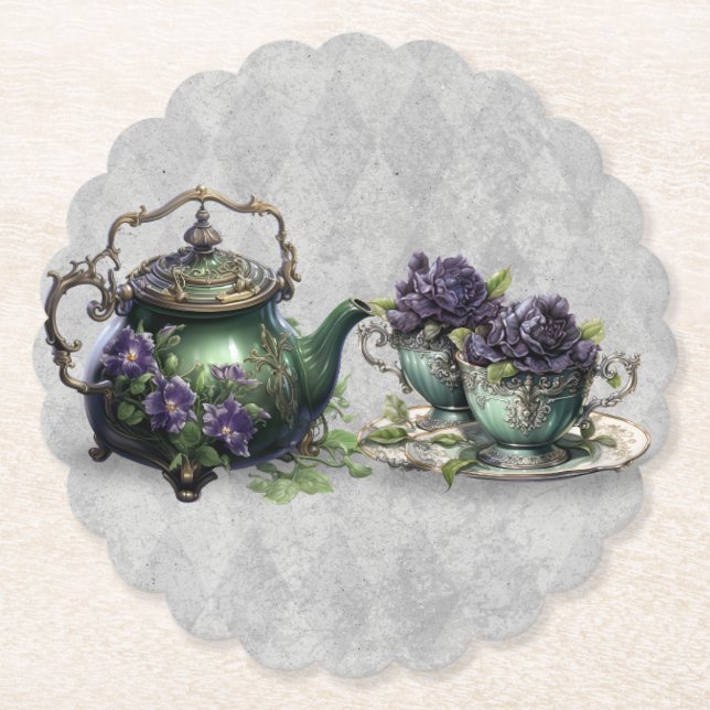 Porta-copo De Papel Cinzas leves Bruxas de Tea Encantando Porta copos (Frente)