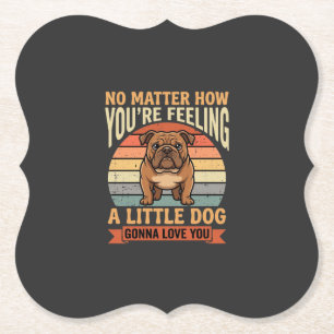 Porta-copo De Papel Citação de Amor de Bulldog Engraçado Cão Retro
