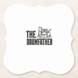 Porta-copo De Papel Citação de baterista Drumfather vintage design vec
