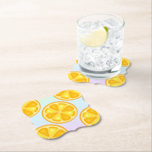 Porta-copo De Papel Citrus TROPICAL SUMMMER FRUTA Laranja limão fina