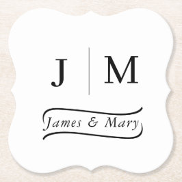 Porta-copo De Papel Classic Monogram Wedding Calligraphy line