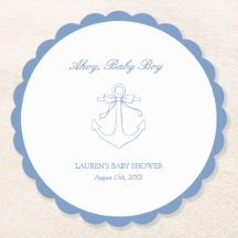 Clássico Simples Ahoy Baby Boy Elegante Chuveiro