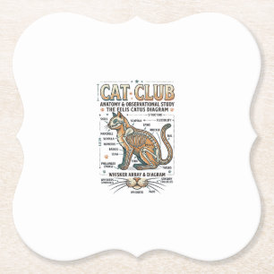 Porta-copo De Papel Clube de Gatos Anatomia de Gato Diagrama Científic