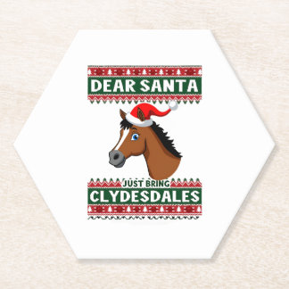 Porta-copo De Papel Clydesdale Horse Christmas Ugly Xmas Sweater Eques